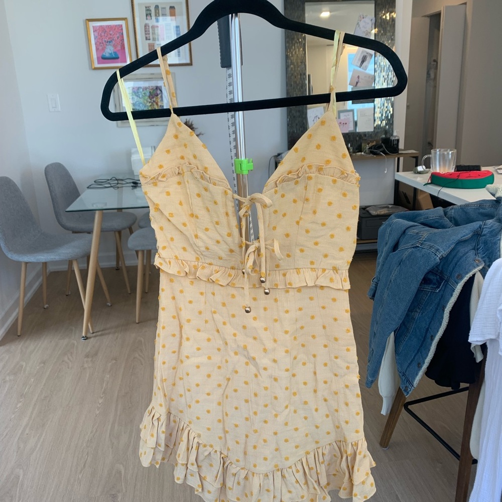 Yellow polka dot sun dress